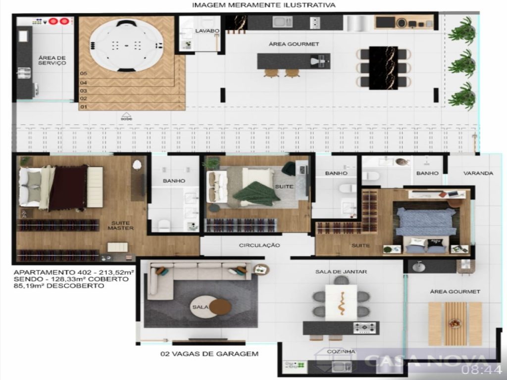Apartamento à venda no Centro com 143.59 m², 3 quartos e 2 vagas — foto 2
