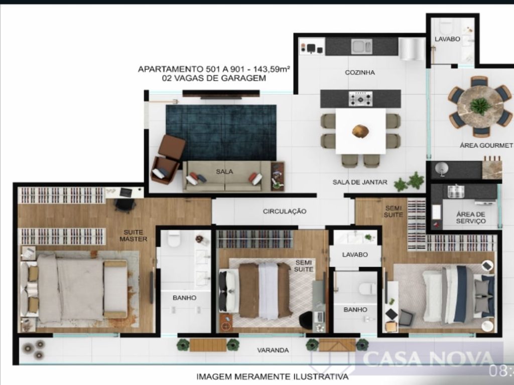Apartamento à venda no Centro com 143.59 m², 3 quartos e 2 vagas — foto 3